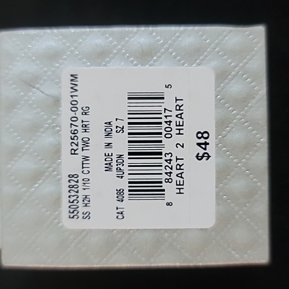 925 Sterling Silver 2 Heart Ring Size 6.5-7 - Picture 9 of 10